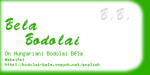 bela bodolai business card