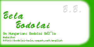 bela bodolai business card